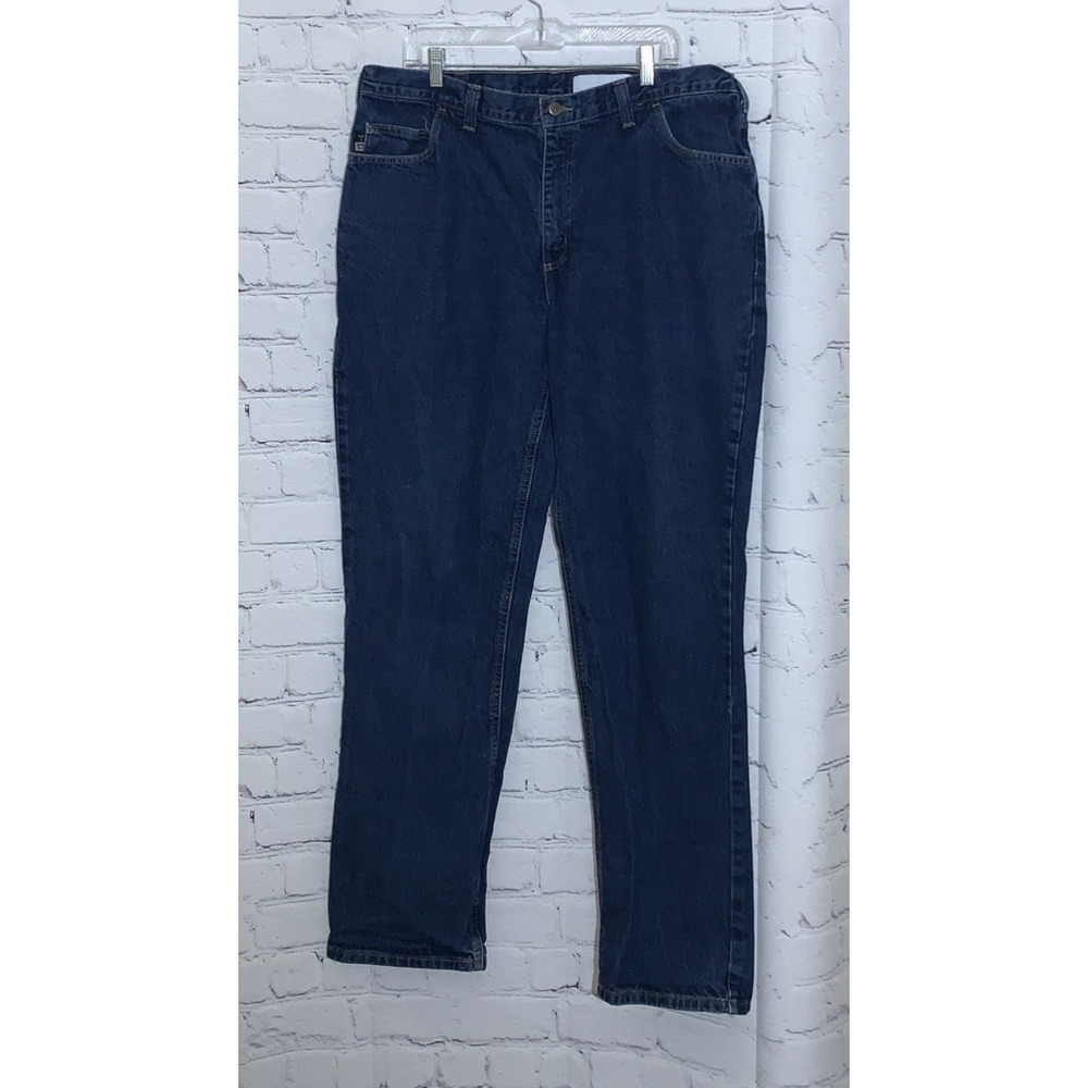 Carhartt 280-83 Jeans Mens 40x36 Flame Resistant Straight Leg Blue Denim